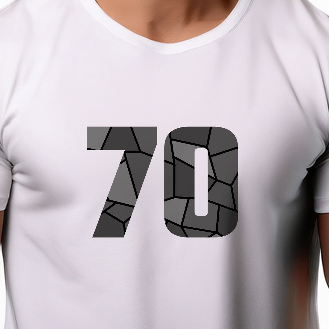 70 Number Men Unisex T-Shirt (White)