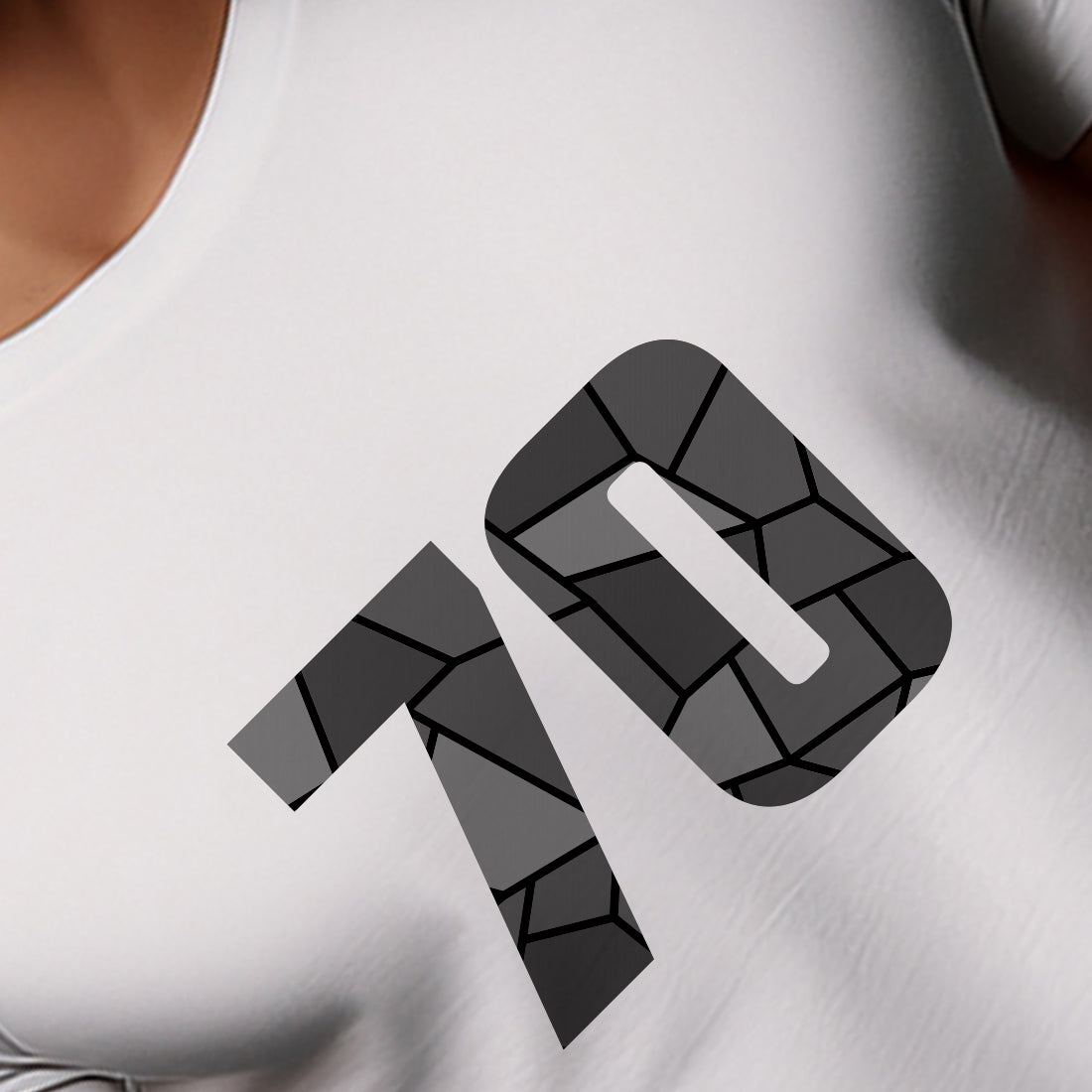 70 Number Men Unisex T-Shirt (White)