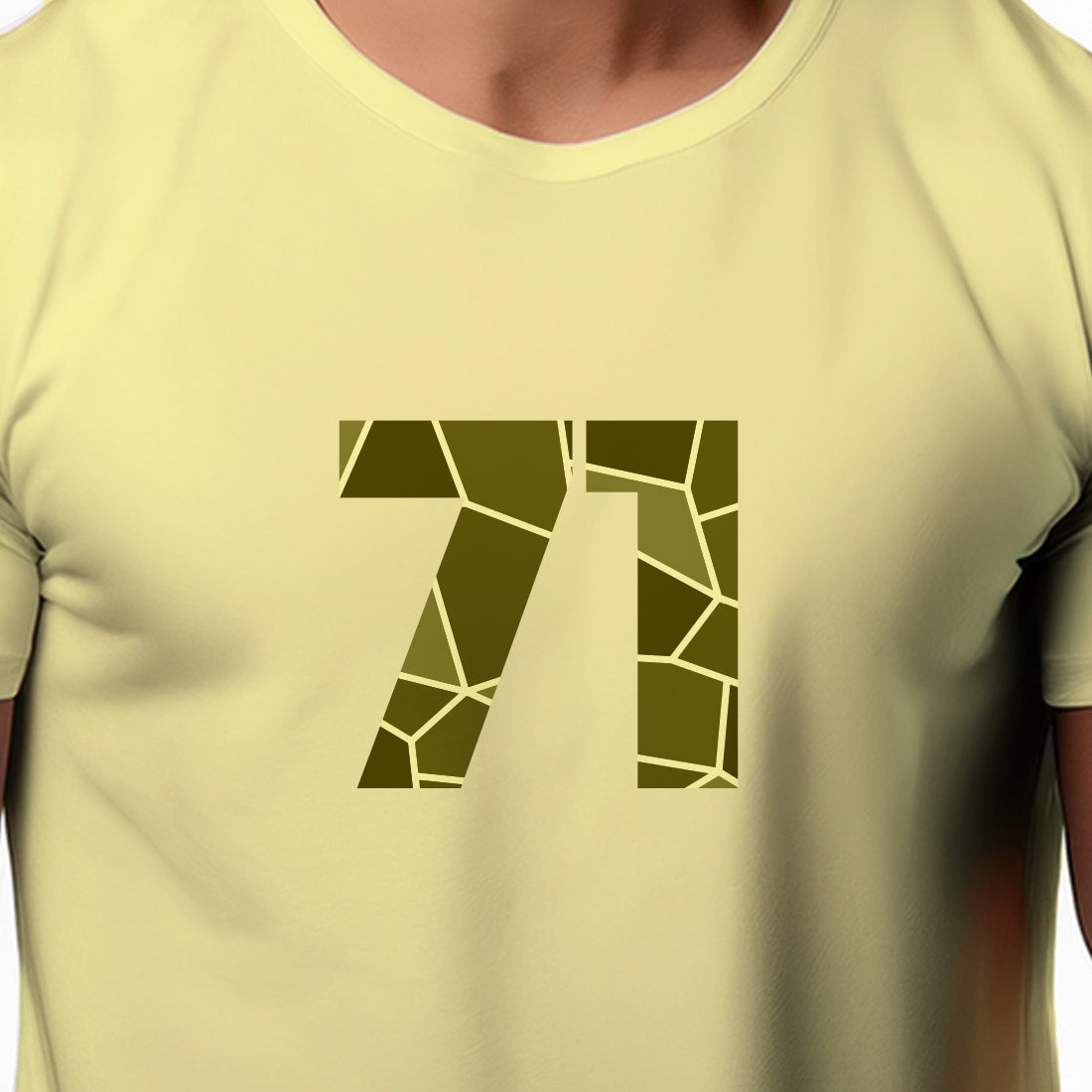 71 Number Men Unisex T-Shirt (Butter Yellow)