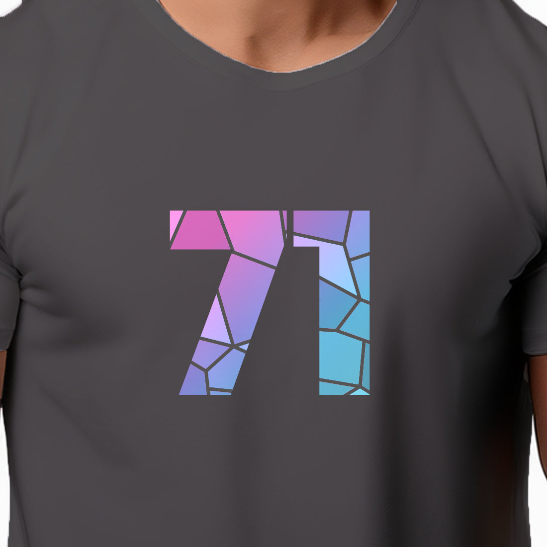 71 Number Men Unisex T-Shirt (Charcoal Grey)