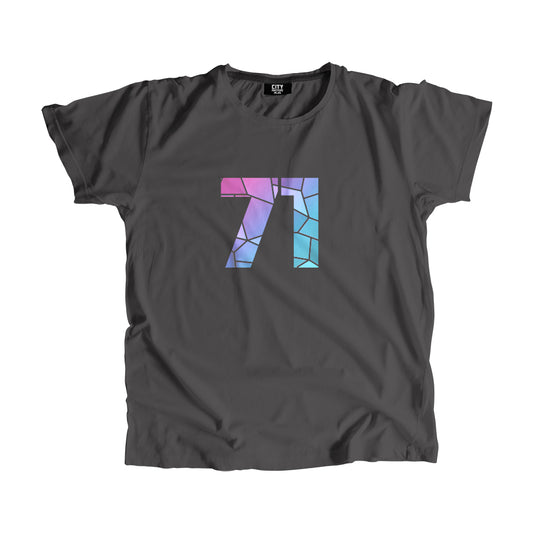 71 Number Men Unisex T-Shirt (Charcoal Grey)