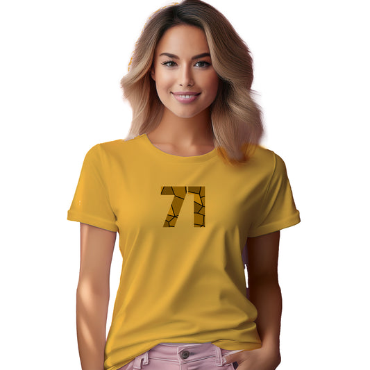 71 Number Women T-Shirt (Golden Yellow)