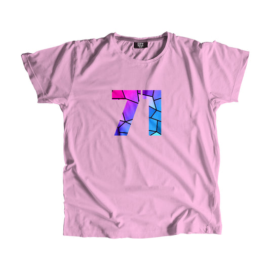 71 Number Men Unisex T-Shirt (Light Pink)
