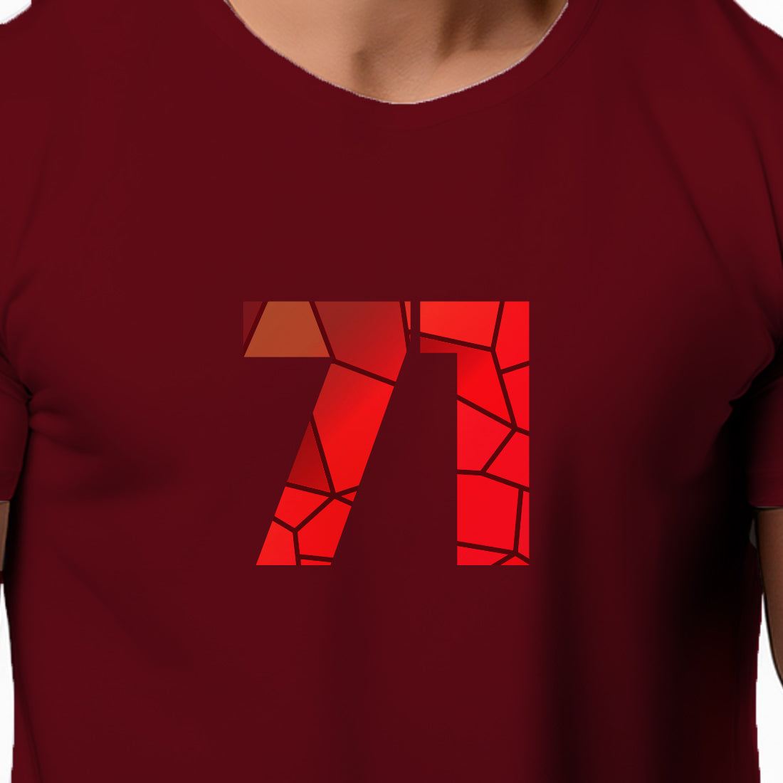 71 Number Men Unisex T-Shirt (Maroon)