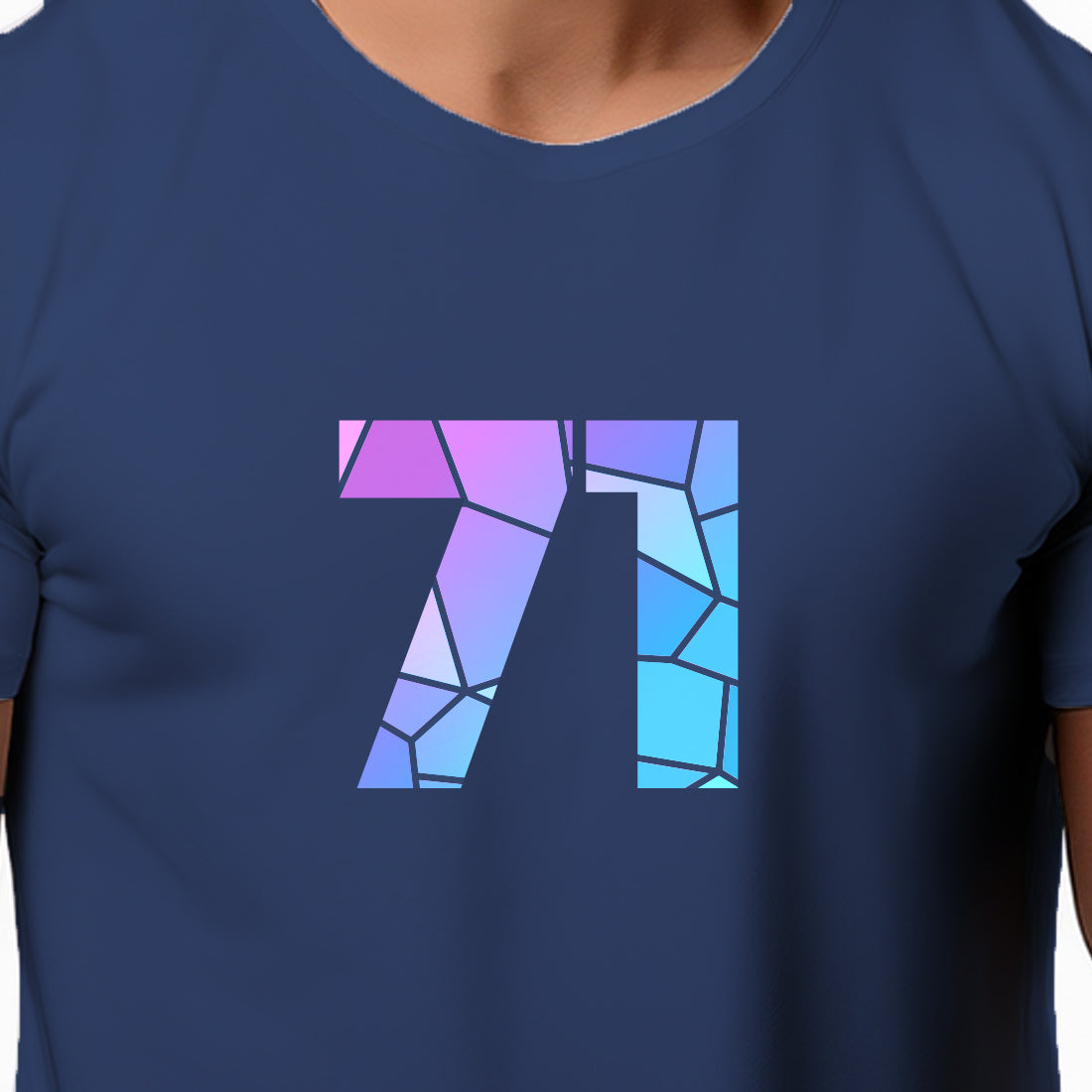 71 Number Men Unisex T-Shirt (Navy Blue)