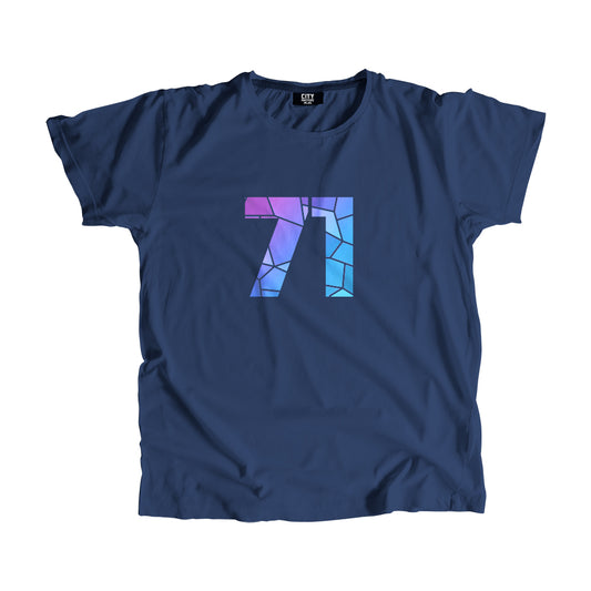 71 Number Men Unisex T-Shirt (Navy Blue)