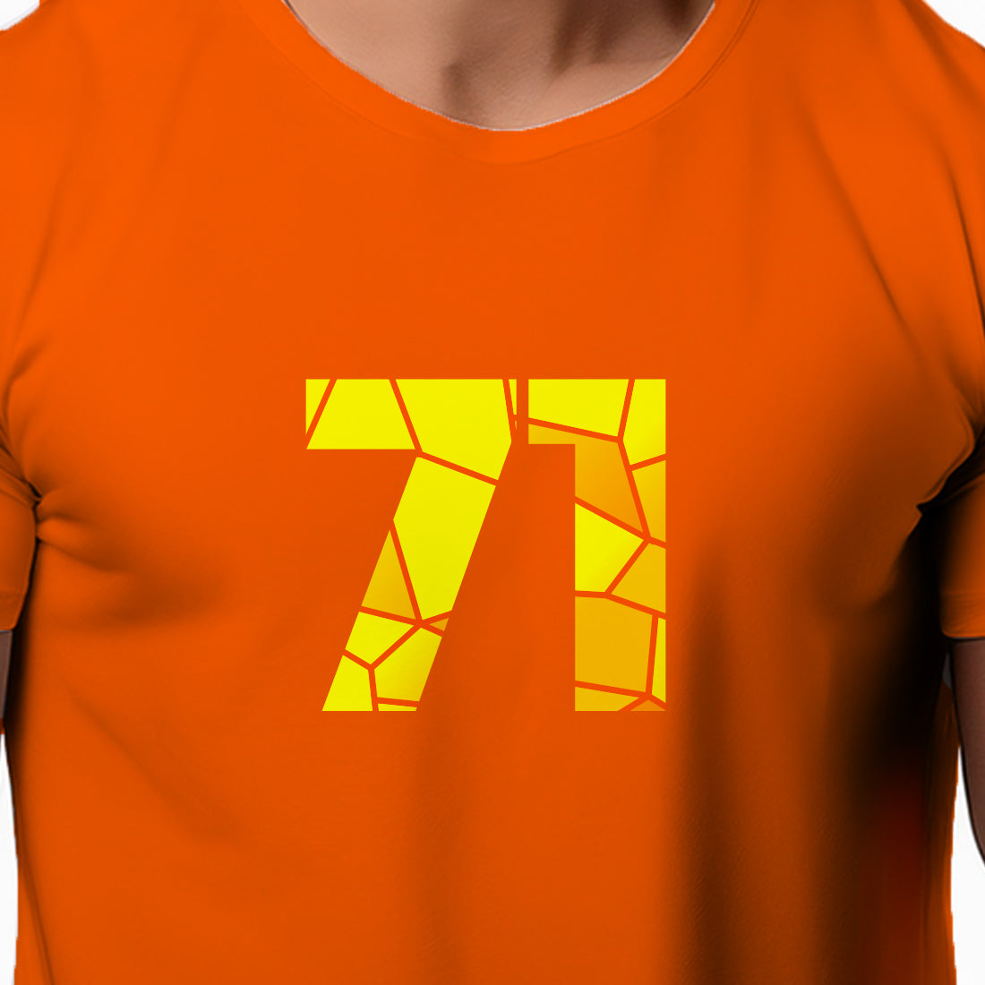 71 Number Men Unisex T-Shirt (Orange)