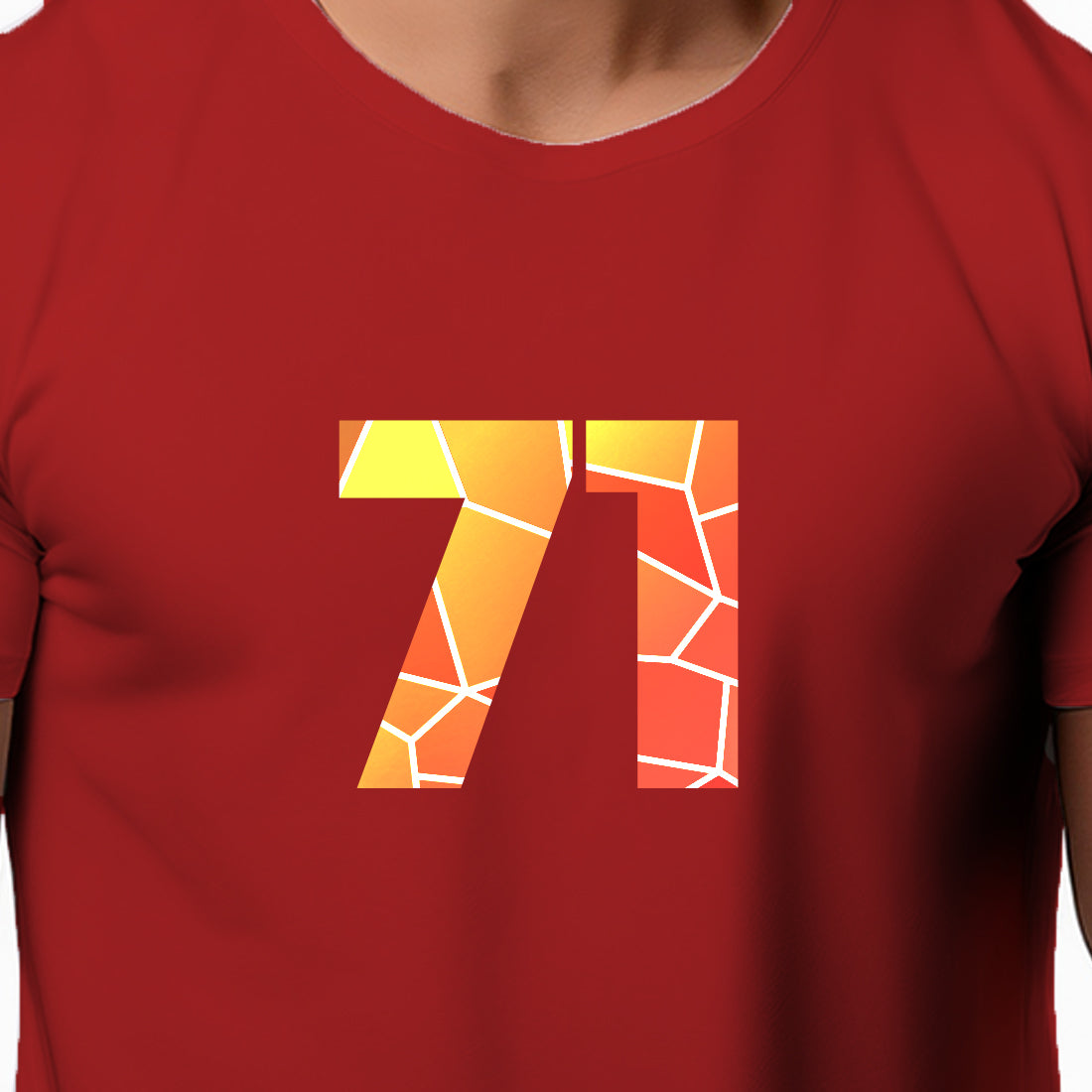 71 Number Men Unisex T-Shirt (Red)