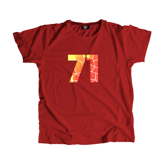 71 Number Men Unisex T-Shirt (Red)