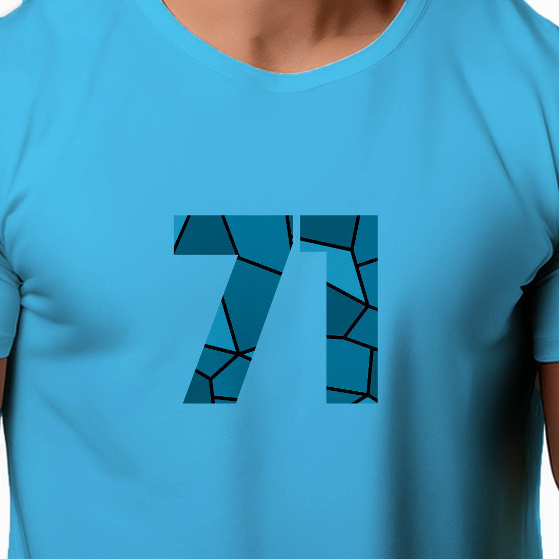 71 Number Men Unisex T-Shirt (Sky Blue)
