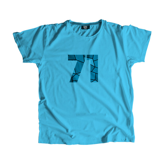 71 Number Men Unisex T-Shirt (Sky Blue)