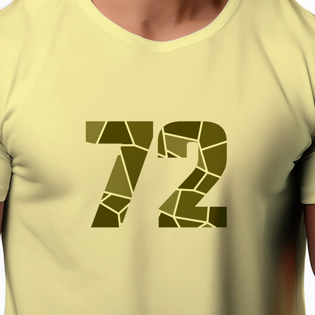72 Number Men Unisex T-Shirt (Butter Yellow)
