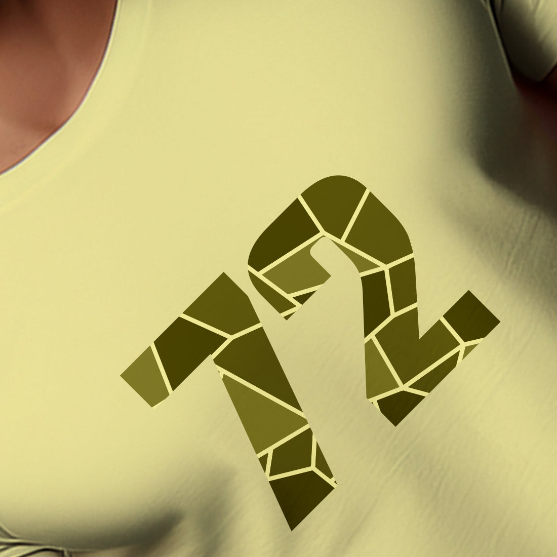 72 Number Men Unisex T-Shirt (Butter Yellow)