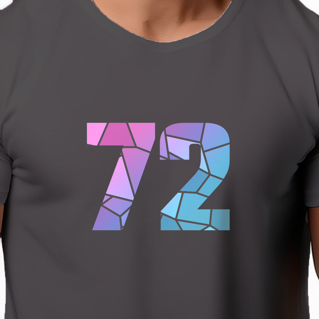 72 Number Men Unisex T-Shirt (Charcoal Grey)