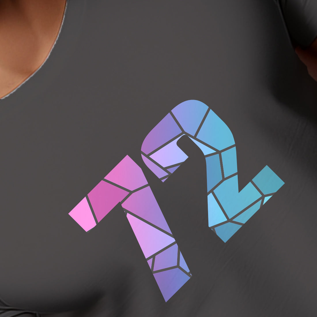 72 Number Men Unisex T-Shirt (Charcoal Grey)
