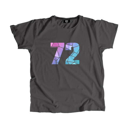 72 Number Men Unisex T-Shirt (Charcoal Grey)
