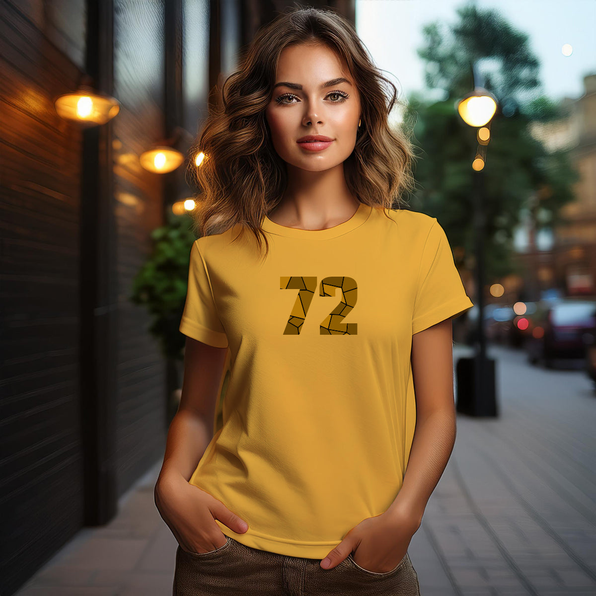 72 Number Women T-Shirt (Golden Yellow)