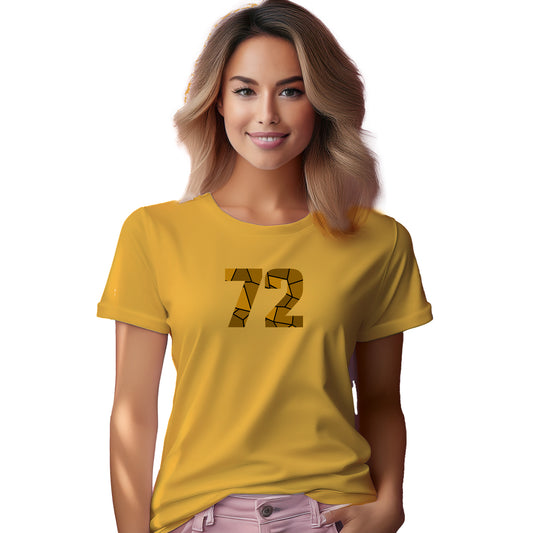 72 Number Women T-Shirt (Golden Yellow)