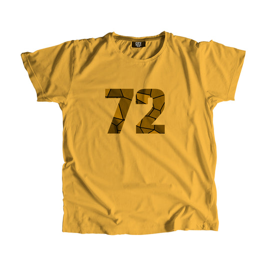 72 Number Men Unisex T-Shirt (Golden Yellow)