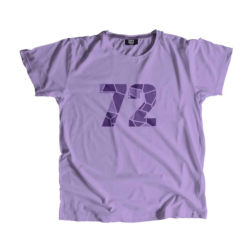 72 Number Men Unisex T-Shirt (Iris Lavender)