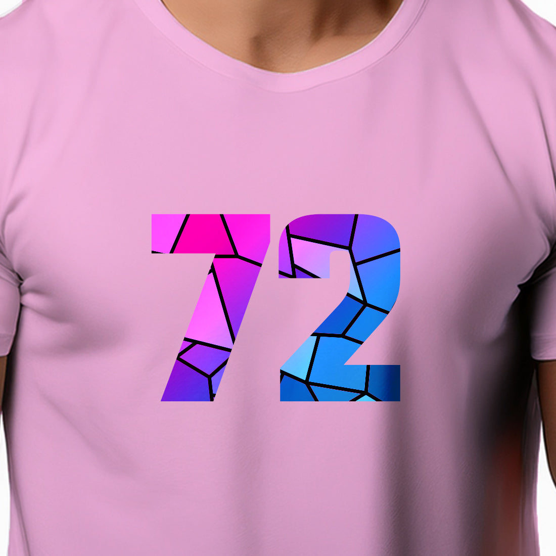 72 Number Men Unisex T-Shirt (Light Pink)