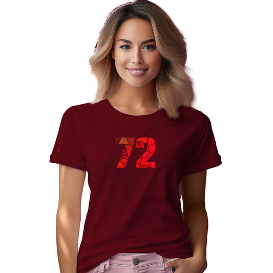 72 Number Women T-Shirt (Maroon)