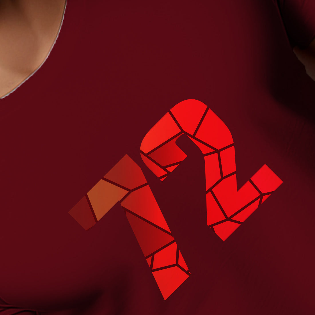72 Number Men Unisex T-Shirt (Maroon)