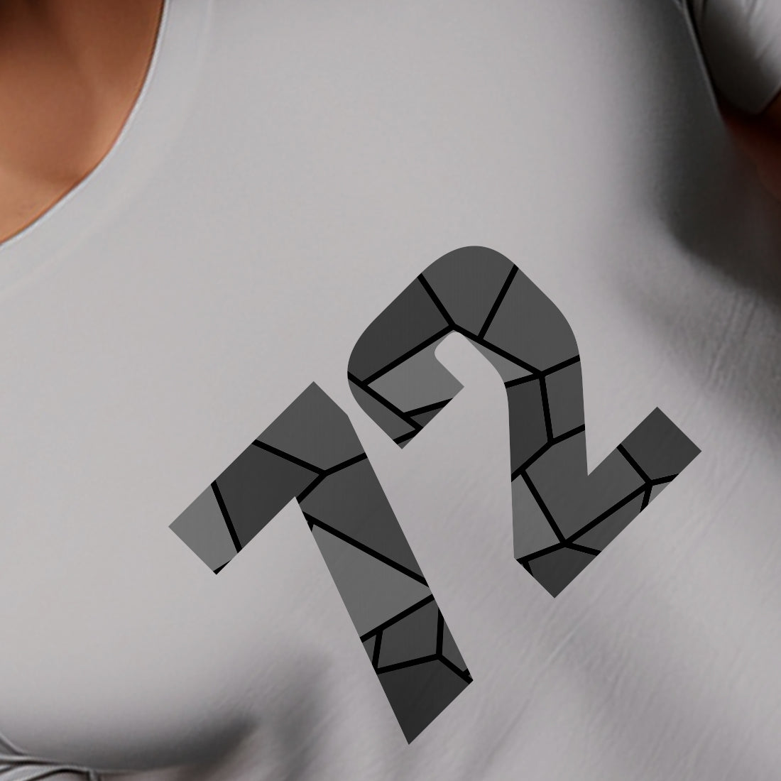 72 Number Men Unisex T-Shirt (Melange Grey)
