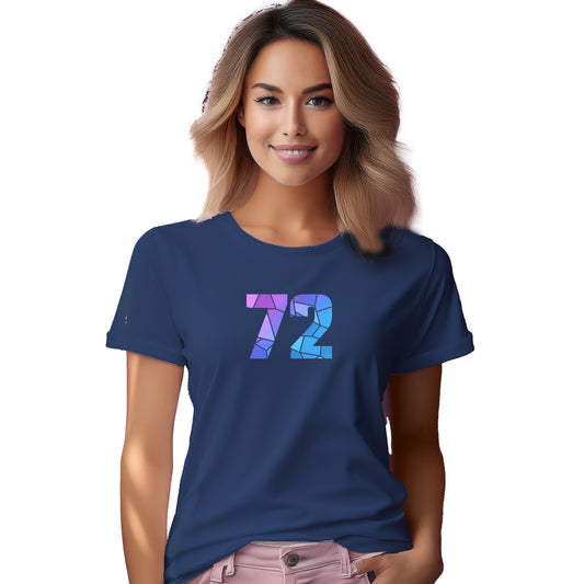 72 Number Women T-Shirt (Navy Blue)