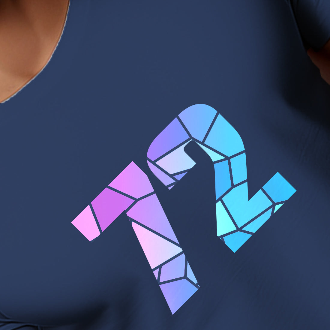 72 Number Men Unisex T-Shirt (Navy Blue)
