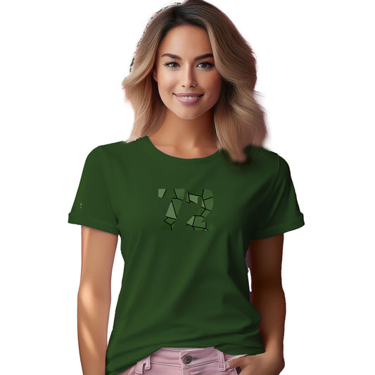 72 Number Women T-Shirt (Olive Green)