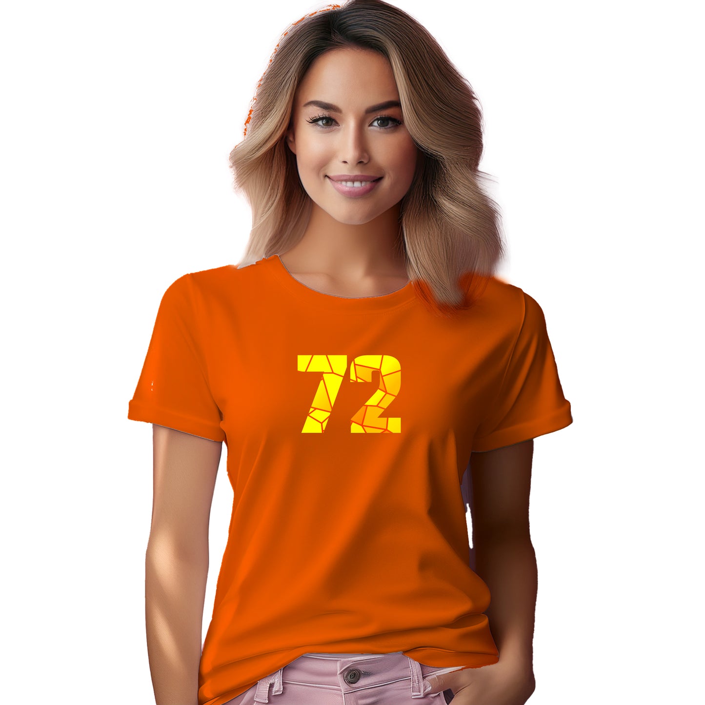 72 Number Women T-Shirt (Orange)