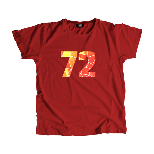 72 Number Men Unisex T-Shirt (Red)