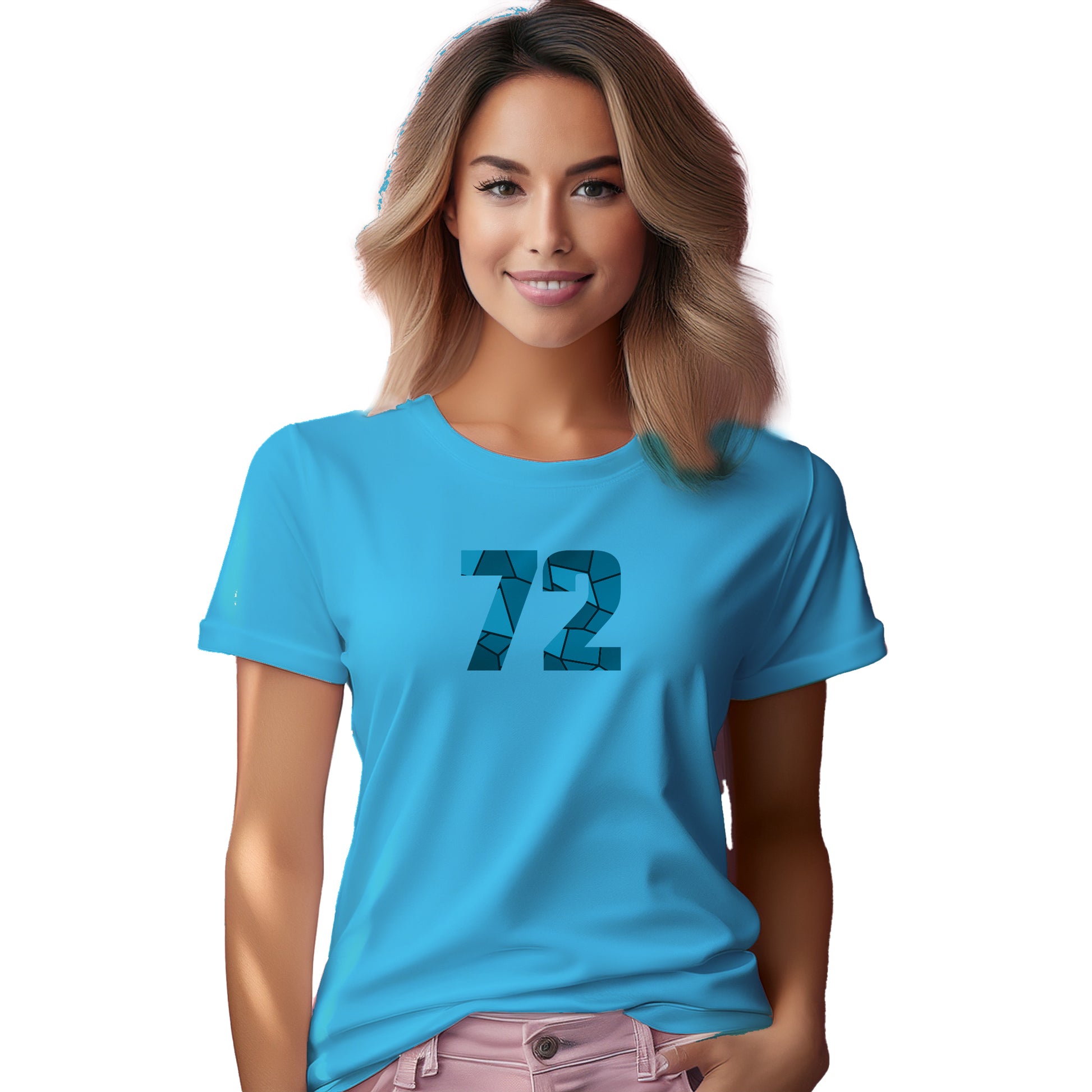 72 Number Women T-Shirt (Sky Blue)