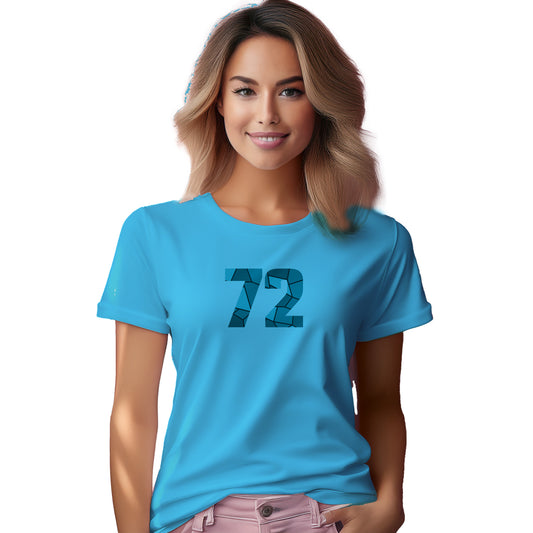 72 Number Women T-Shirt (Sky Blue)