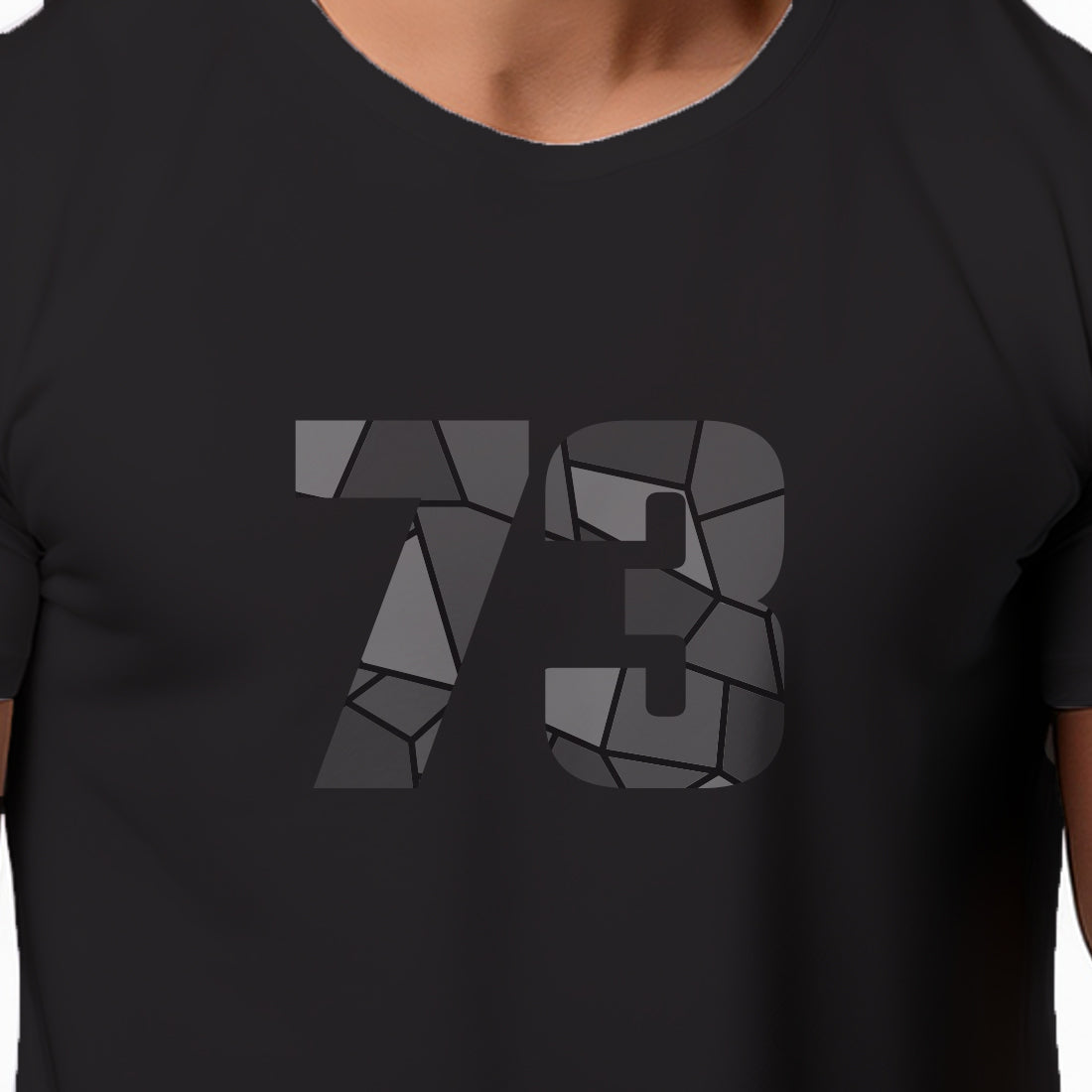73 Number Men Unisex T-Shirt (Black)