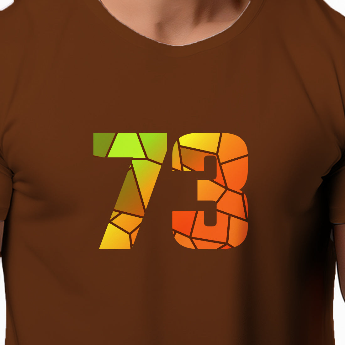 73 Number Men Unisex T-Shirt (Brown)