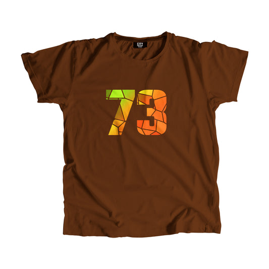 73 Number Men Unisex T-Shirt (Brown)