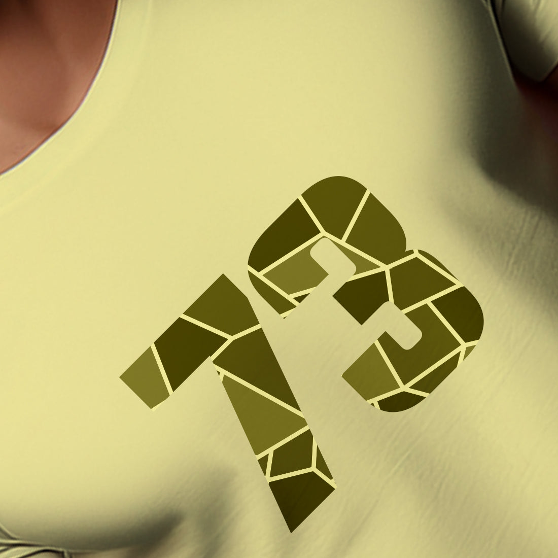 73 Number Men Unisex T-Shirt (Butter Yellow)