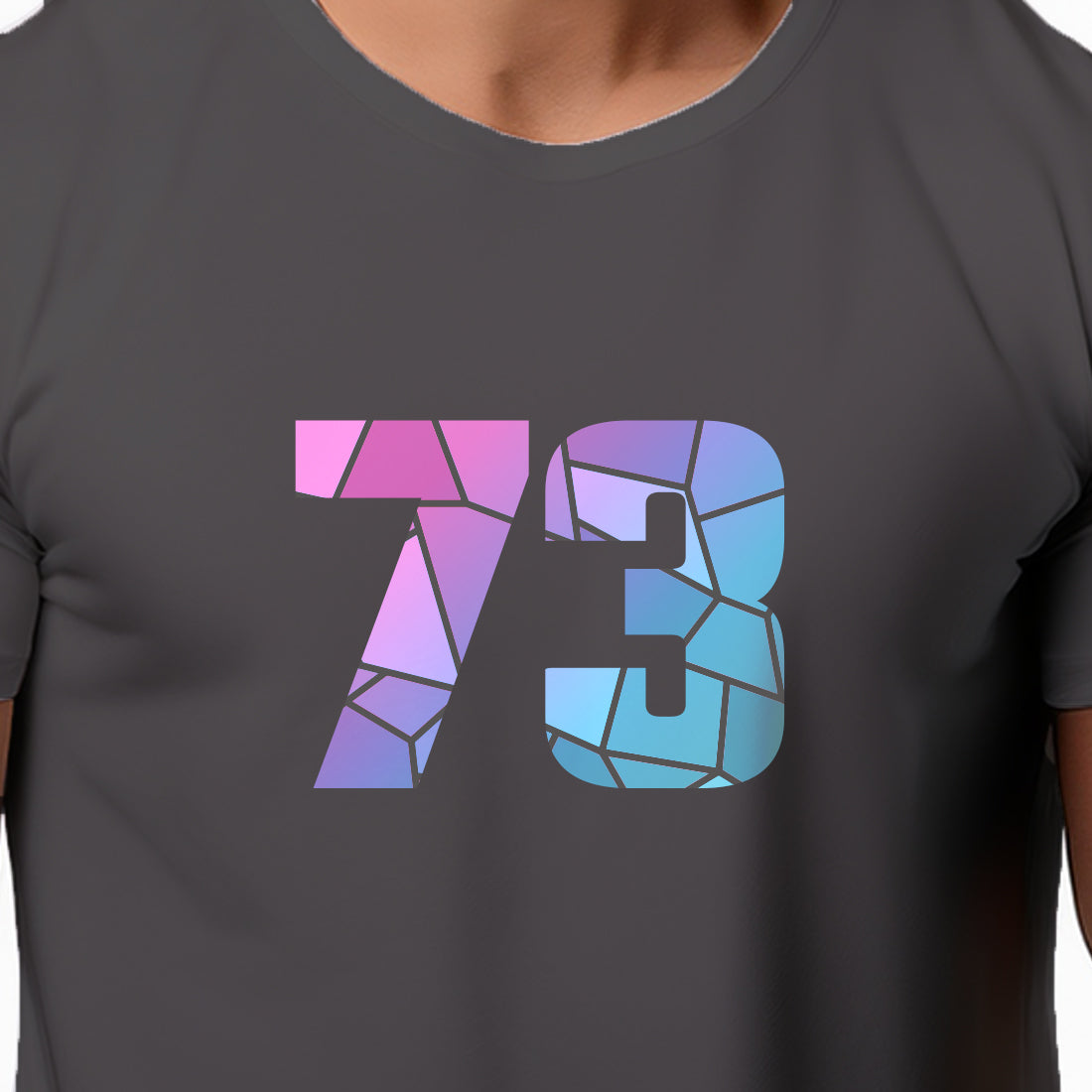 73 Number Men Unisex T-Shirt (Charcoal Grey)