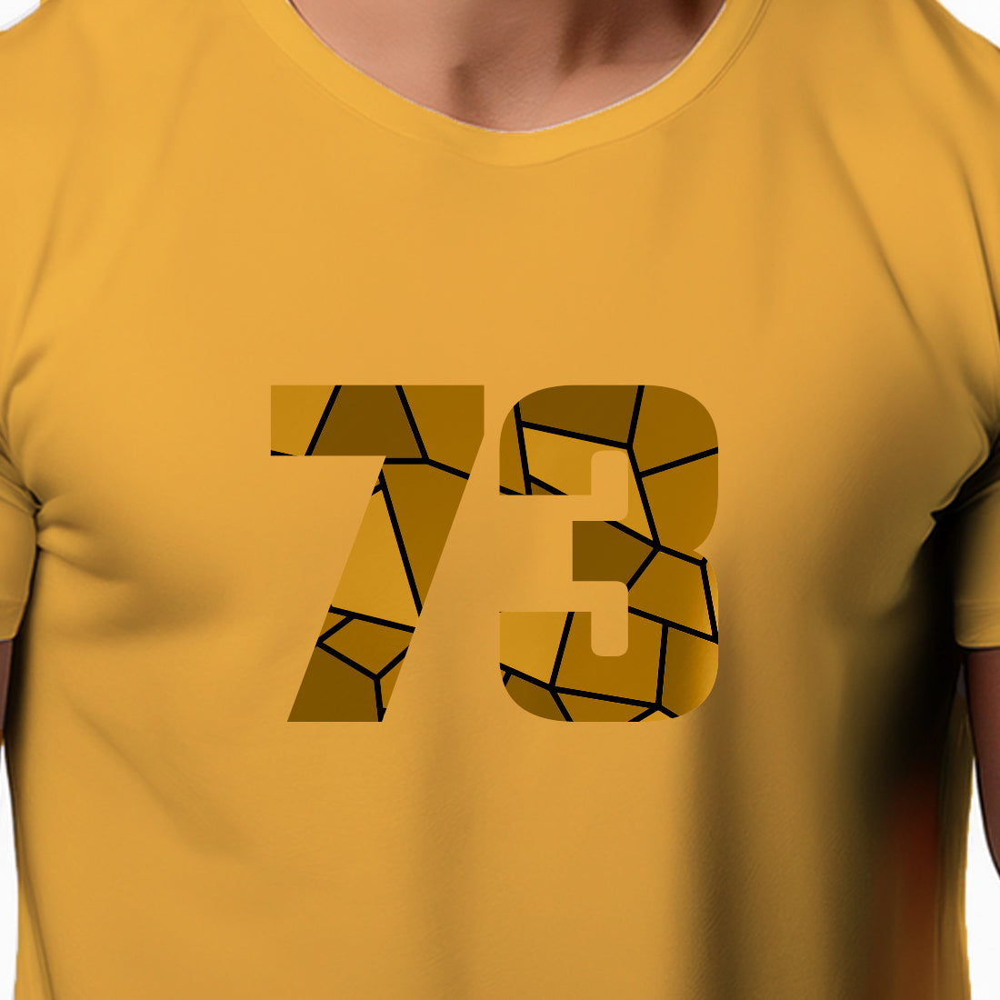 73 Number Men Unisex T-Shirt (Golden Yellow)