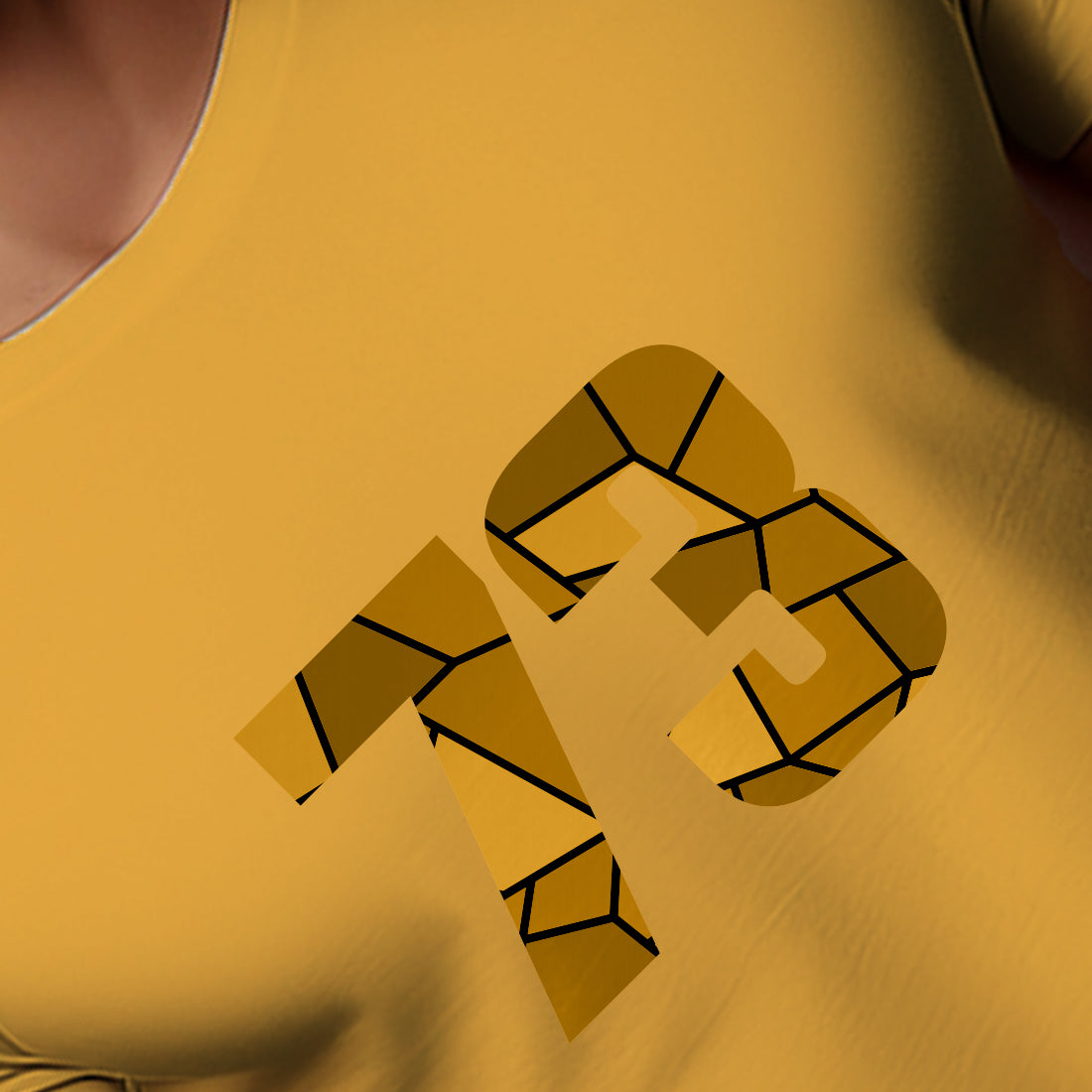 73 Number Men Unisex T-Shirt (Golden Yellow)