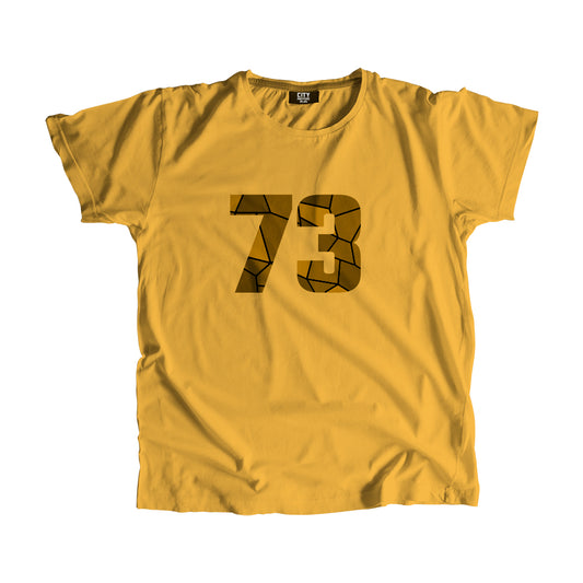 73 Number Men Unisex T-Shirt (Golden Yellow)