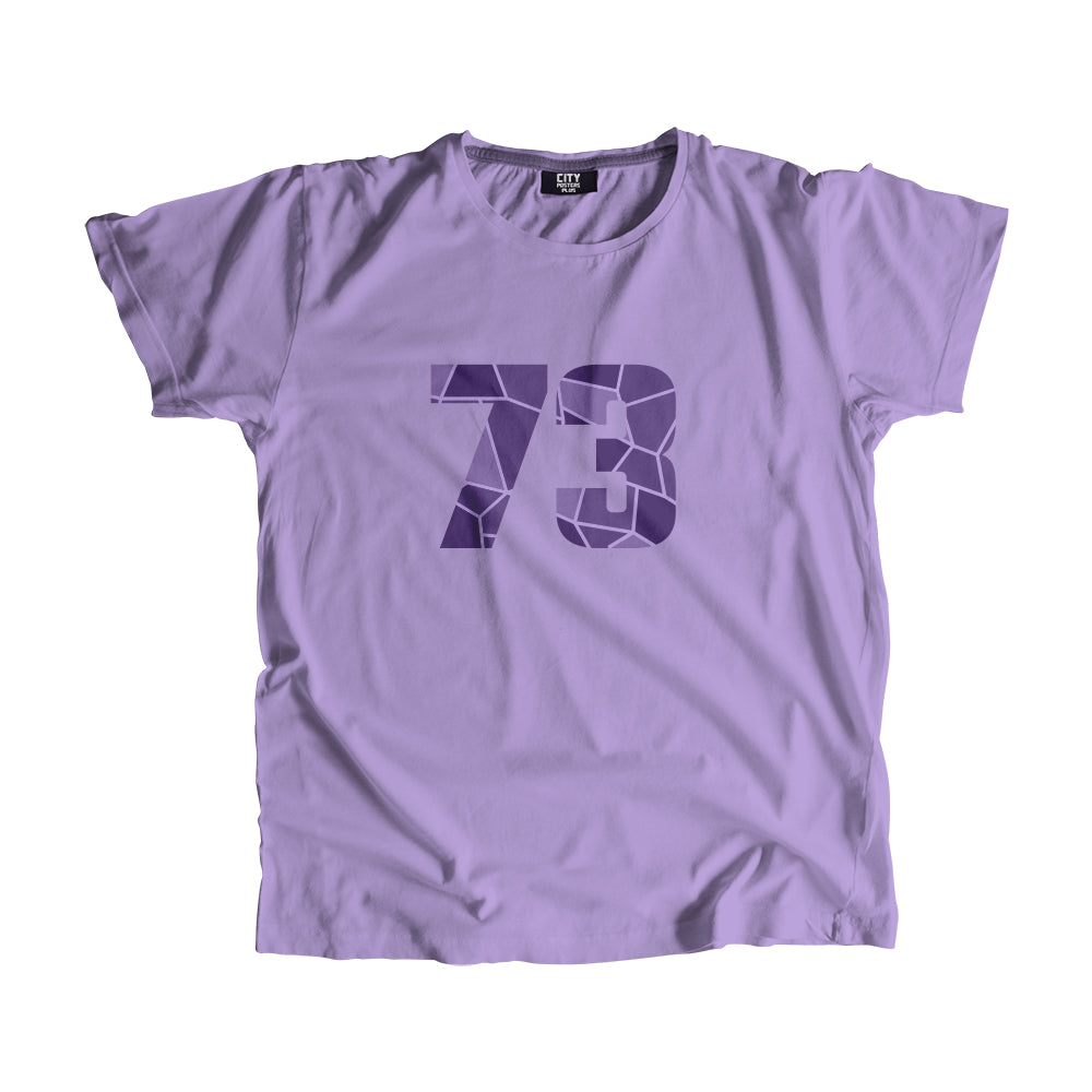 73 Number Men Unisex T-Shirt (Iris Lavender)
