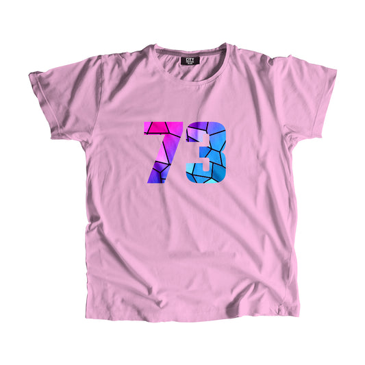 73 Number Men Unisex T-Shirt (Light Pink)