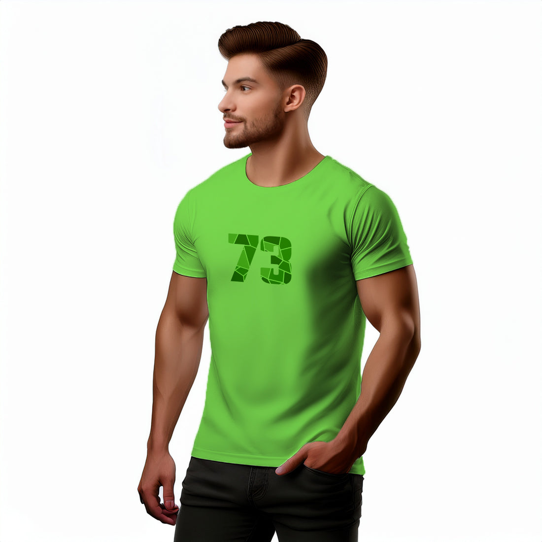 73 Number Men Unisex T-Shirt (Liril Green)