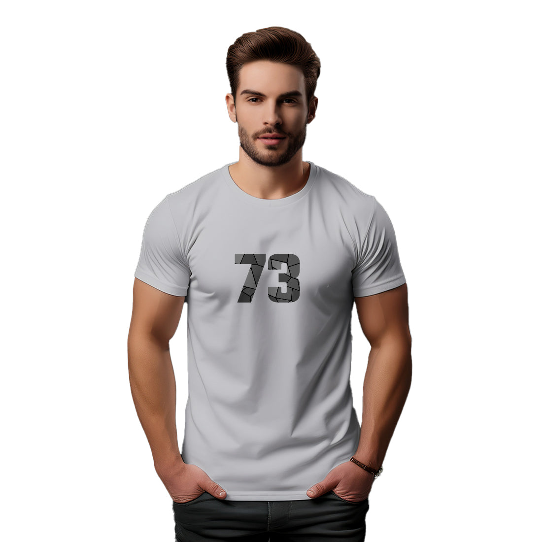 73 Number Men Unisex T-Shirt (Melange Grey)