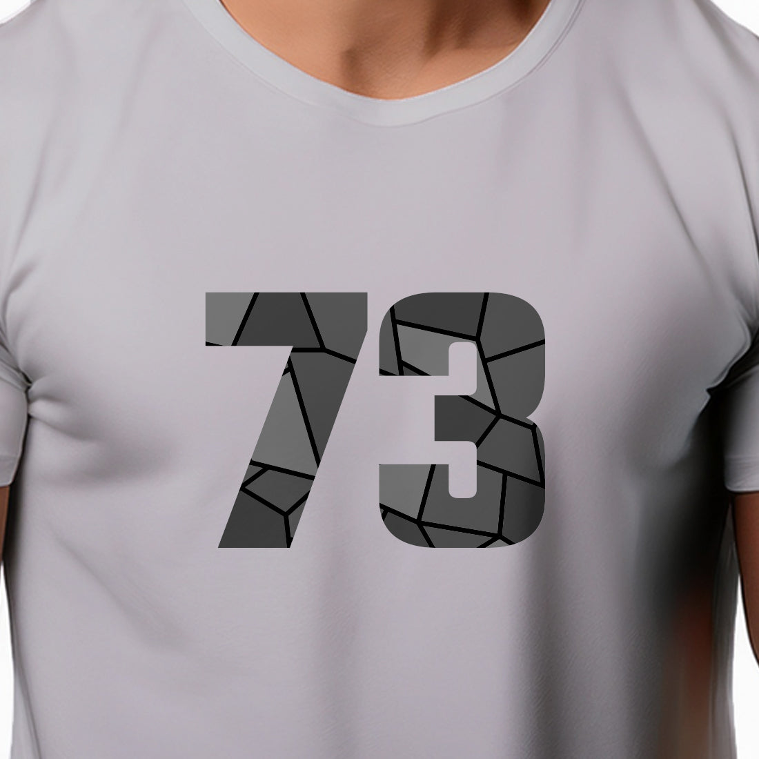 73 Number Men Unisex T-Shirt (Melange Grey)