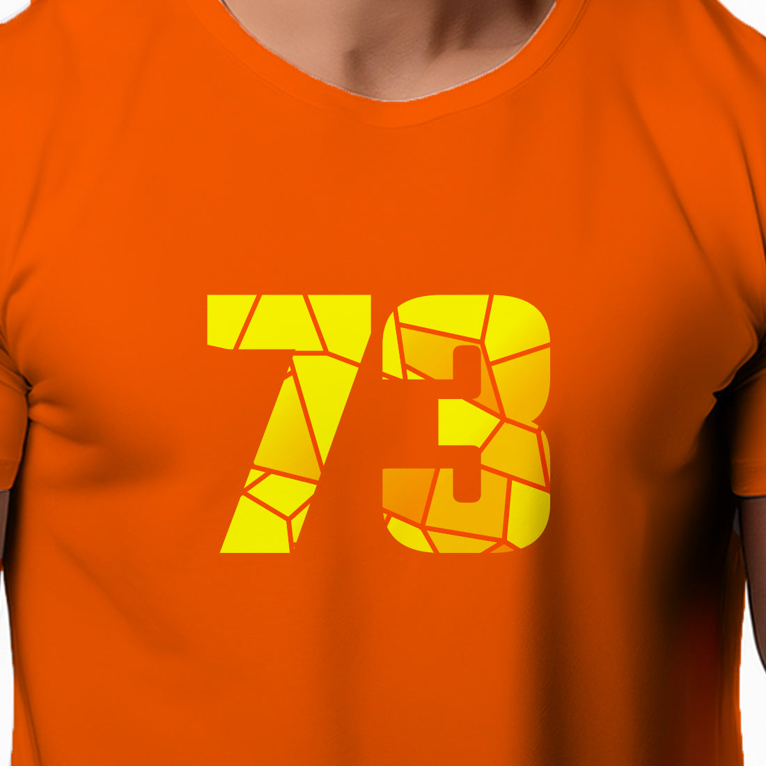 73 Number Men Unisex T-Shirt (Orange)