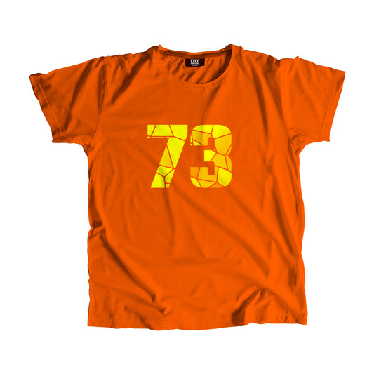 73 Number Men Unisex T-Shirt (Orange)